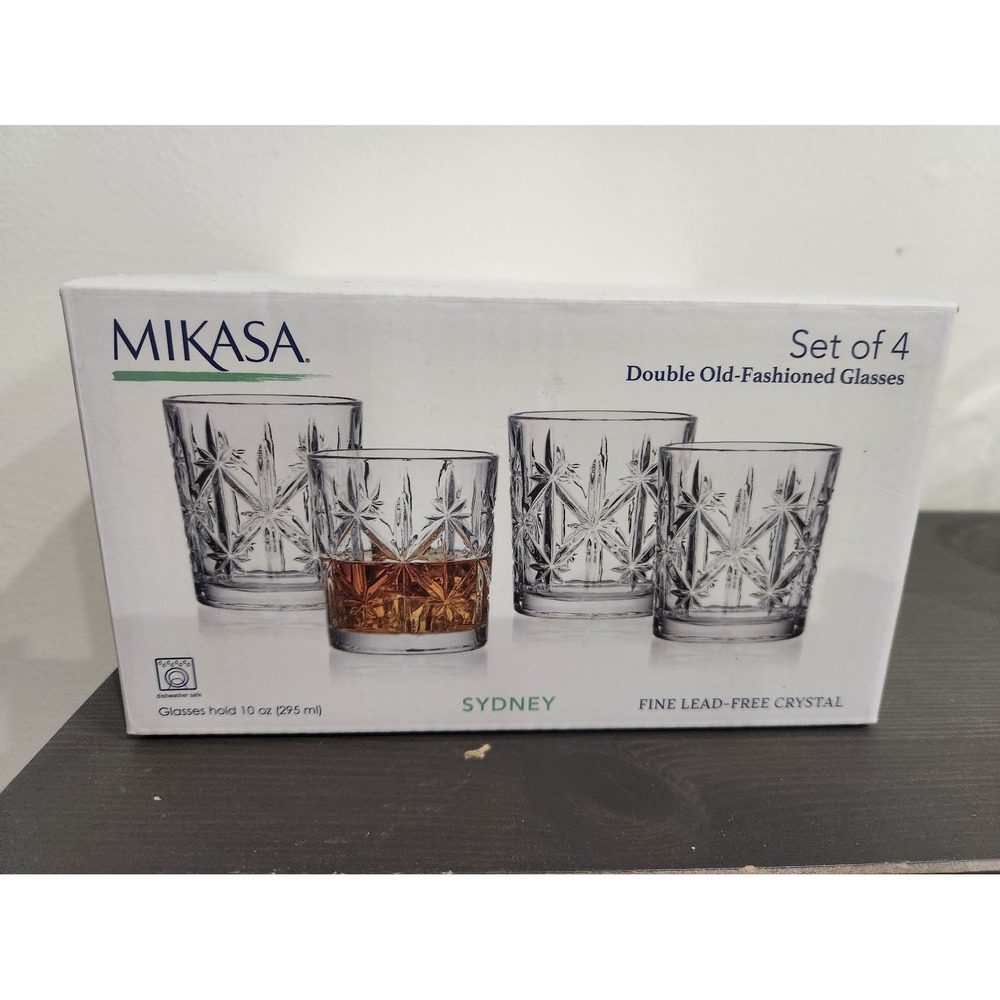 Mikasa set of 4 beautiful pattern double rocks glasses‎